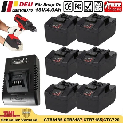 POWER WINGS Akku Für Snap On 18V CTB8185 CTB8187 Ersatzakku CTB7185 CT8850 CTB8187 Ladegerät