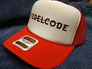 Federal Electric FEDELCODE Ball Cap Red/White Otto High Crown Trucker Snapback - Picture 1 of 3