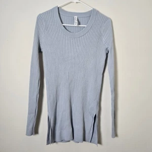 Athleta Pullover Lincoln Park Glacial Blue Damen Medium Langarm gerippt - Bild 1 von 8