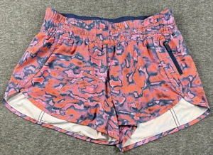 Lululemon Track That Mid Rise Shorts Pink Multi Size 10 Colorful Lined EUC - Picture 1 of 11