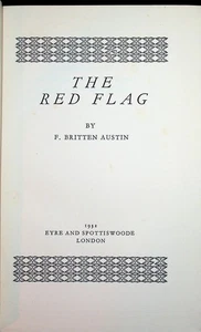 F Britten Austin / The Red Flag Signed 1st 1st Edition 1932 - Imagen 1 de 5