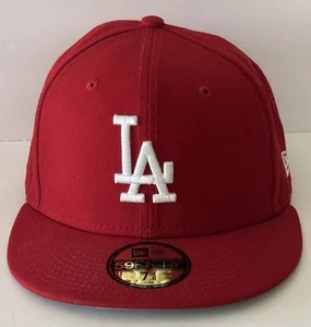 Gorra ajustada roja vibrante 59FIFTY de Los Angeles Dodgers 7 3/8 LA - Imagen 1 de 8