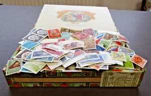 FINE COLLECTION OF MINT WORLD STAMPS IN OLD BOX - 2000+ - UNCHECKED - Picture 1 of 3