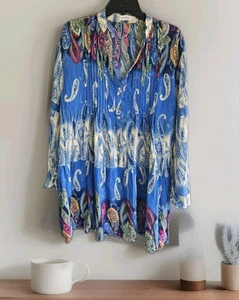 Abito Velzera Donna 1XL Boho Manica a Campana Artistico Floreale Abito Paisley - Foto 1 di 6