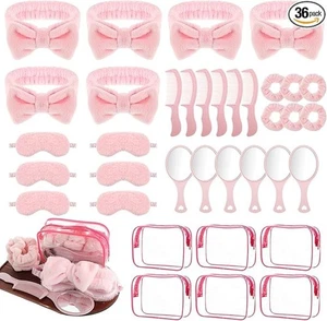 36-teiliges Spa Sleepover Party Set für Mädchen Rosa Spa Stirnbänder Schlaf Augenmasken - Bild 1 von 7