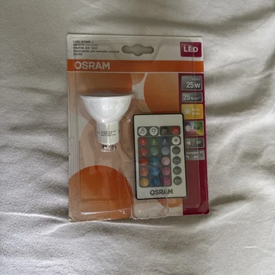 OSRAM LED GU10 Leuchtmittel dimmbar 4,5W=25W mit Fernbedienung Farbwechsel - Bild 1 von 2