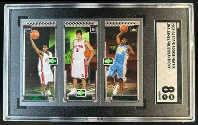 2003-04 Topps Rookie Matrix LeBron James Milicic Anthony RC #111 112 113 SGC 8 Foto 1 de 2