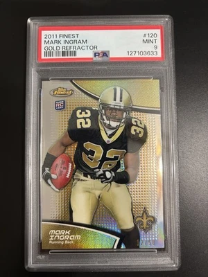 2011 Topps Finest MARK INGRAM 120 GOLD Rookie Refractor #’d 12/50 PSA 9 - Image 1 of 3