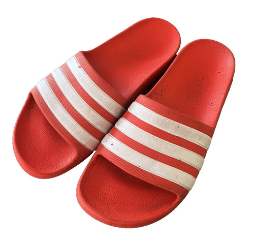 Scivoli da spiaggia usati rossi Adidas Adilette doccia uomo 6 donna 8