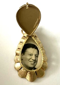 Vintage MAN CAST 14K Yellow Solid Gold Locket Ladies Pendant Charm For Picture  - Picture 1 of 12