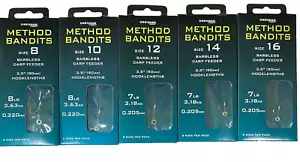 DRENNAN - METHOD BANDITS - CARP FEEDER - HOOKS TO NYLON - 3.5'' All Sizes - Picture 1 of 1