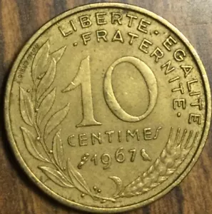 1967 FRANCE 10 CENTIMES COIN - Picture 1 of 2