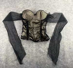 Frederick's of Hollywood corset Women's Size 36 black Sheer Mesh Tops Going Out - Picture 1 of 8
