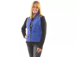 Chaleco táctil de lujo para mujer Corvette con escritura Batik azul - Imagen 1 de 4