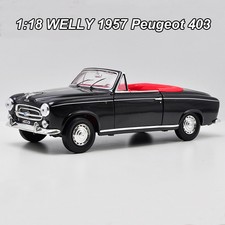 1:18 Scale WELLY 1957 Peugeot 403 Black Diecast Model Car Collection New In Box
