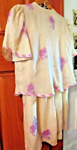 Vintage Hanae Mori Boutique 2 PIECE SZ 4 FINEST LINEN MONEY CAN BUY SEE DESCRIPT - Picture 1 of 24
