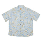 JOS A BANK Mens Hawaiian Shirt Blue Faux Silk Floral XL