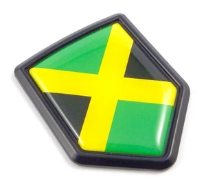 Jamaica Jamaican flag Black Shield Car bike Decal crest Emblem 3D sticker - Bild 1 von 3