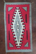 Vintage Navajo Rug Textile Native American Indian RED GANDAO 53 X 28 Weaving