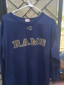 LA Rams Football NFL Shirt Blau Spell Out L/S Baumwolle Herren XL - Bild 1 von 12