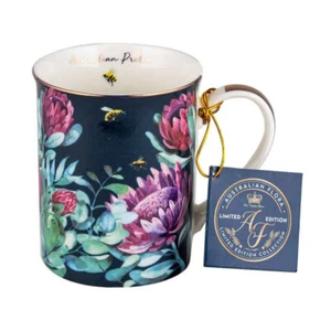 Australian Flora Protea 360ml Coffee Mug New Bone China Drink Cup w/ Handle - Picture 1 of 2