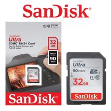 SD Card SanDisk 32GB Ultra SDHC Class 10 Ultra DSLR Video Camera Memory 90mb/s