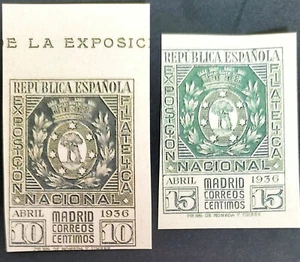 Edifil 727/728 MNH Centrado de lujo España 1936 Exposicion Filatelica de Madrid - Imagen 1 de 1