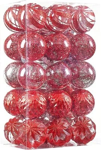 Christmas Ball Ornaments,Red Christmas Tree Ornaments (60mm/2.36",30 Counts) - Picture 1 of 6