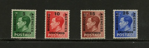 H371  Great Britian/Morocco  1937  Edward VIII   OVERPRINTED  4v.     MNH Cover
