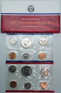 1987 - P&D Uncirculated US Mint Coin Set in OGP - Picture 1 of 3