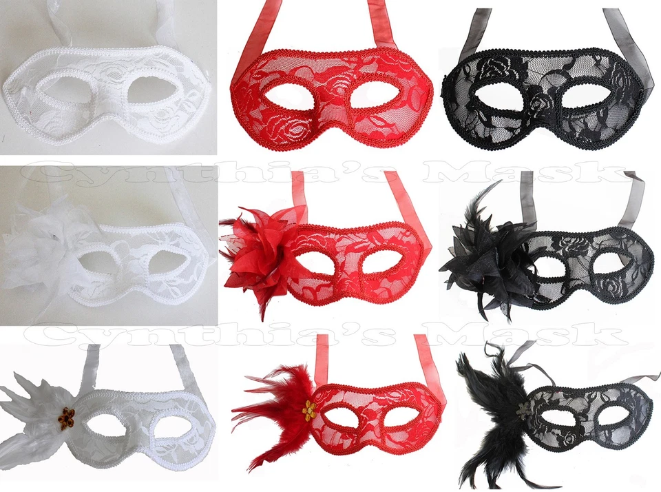 Máscara de encaje veneciana fiesta graduación Mardi Gras disfraz de Halloween Foto 1 de 1