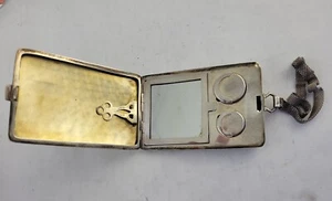 Cartera de monedas compacta vintage de plata esterlina Watrous Mfg Co. con espejo - Imagen 1 de 15