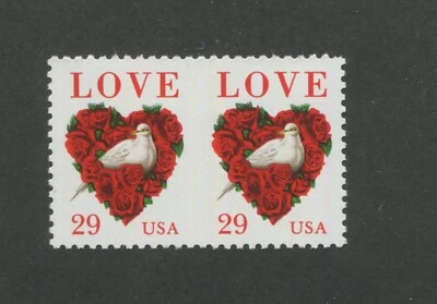 US Love & Dove Postage Stamp #2814 MNH IMPERF BETWEEN ERROR - Image 1 of 2