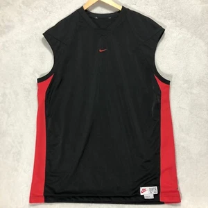 Nike Basketball Jersey Sleeveless Athletic Training Black Red Mens Size XL - Picture 1 of 8