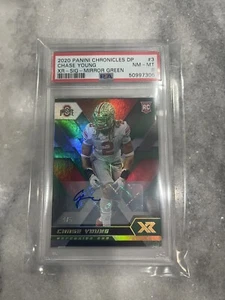 2020 Panini XR Chase Young RC Auto - Mirror Green 4/5 PSA 8 - Picture 1 of 2