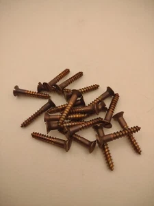 #6 x 7/8" Silicon Bronze Flat Head Slotted Marine Wood Screws (20) pack SBWS01 - Picture 1 of 3