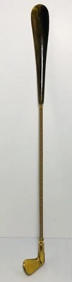 Vtg Brass Golf Club Shoe Horn Lucite Handle Flexible Spring Shaft 21.5” Unique! - Image 1 of 4