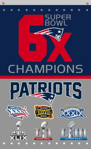 New England Patriots Champions 6x Vertical flag  90x150cm 3x5ft best Team banner Cover