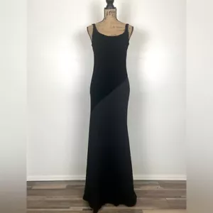 Lillie Rubin Y2K 90s Mixed Media Velvet Dress Size 6 Black Silk Blend Long USA - Picture 1 of 10