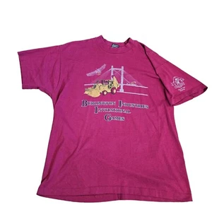Vintage 90s Case IH Graphic Tshirt Backhoe Burlington Iowa Invitational Games - Picture 1 of 9