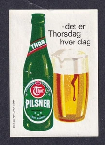 Denmark Poster Stamp THOR BREWERY PILSNER BEER - Picture 1 of 1