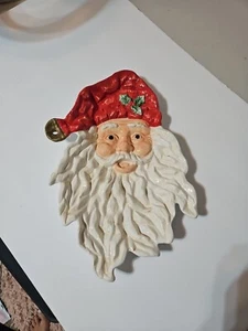 Ceramic Santa Face Plate Serving Dish Christmas 15" - Picture 1 of 5