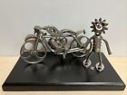 Man And Motorcycle Metal Sculpture Decorative Ornament Rolls-Royce Made One Off