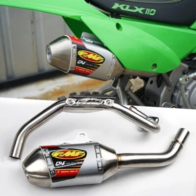 SILVER EXHAUST FULL SYSTEM STAINLESS PIPE Q4 FIT FOR KAWASAKI KLX110R L - KLX110 Foto 1 de 4