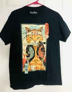 Threadless Vincent Trinidad Men's Medium Black Cat Knife Short Sleeve T-Shirt - Picture 1 of 4
