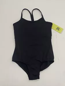 All In Motion Girls Leotard Black Ballet Dance Gymnastics Bodysuit S(6/7) - Picture 1 of 4