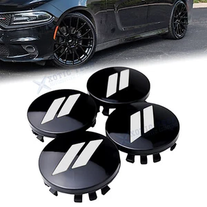 4PCS 63mm 2.5-Inch Silver // Slash Rim Center Cap Cover Replacements For Dodge - Picture 1 of 14