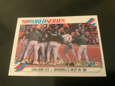 1990 Fleer '89 World Series A's vs Giants Baseball Cards!  You Choose You Pick!