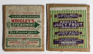 Envoltura de goma de mascar Wrigley's de menta verde y fruta jugosa con cupón años 20 (cantidad 2) - Imagen 1 de 3