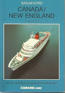 October 1988 Cunard Cruise Line Sagafjord Canada/New England Travel Guide Book - Picture 1 of 2